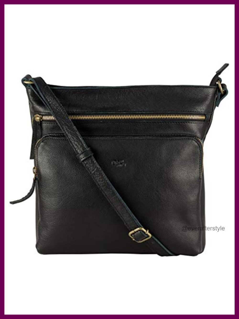 Genuine Leather Crossbody Purse Leather Lining Zip Travel Bag